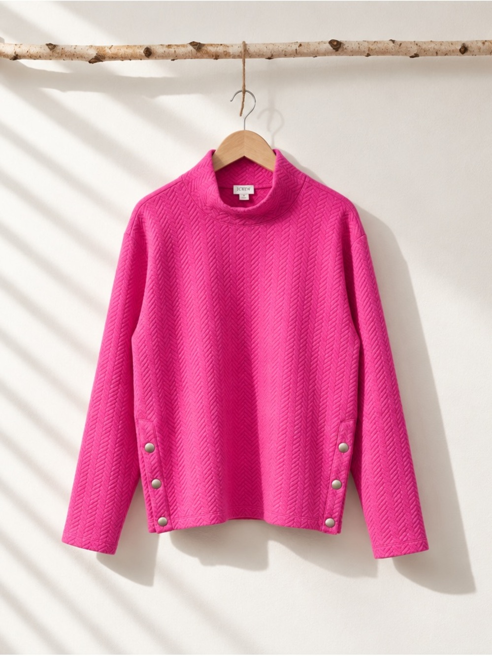 J. Crew Chevron mock neck Sweater on Pink